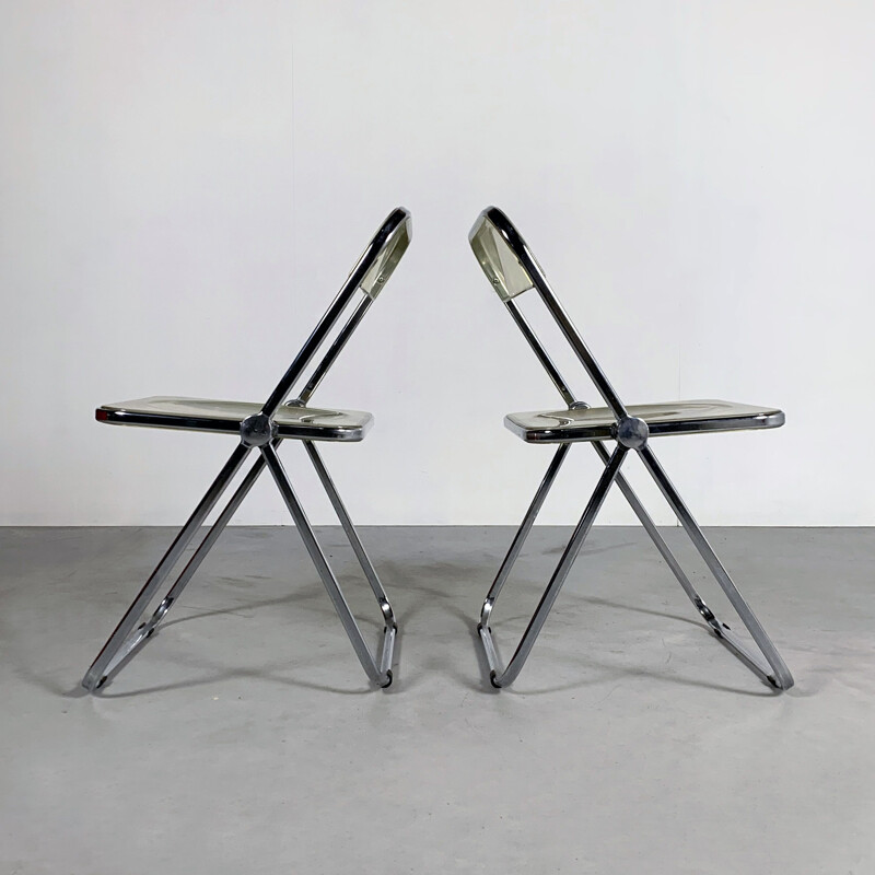 6 vintage Plia folding chairs by Giancarlo Piretti for Castelli, 1960s