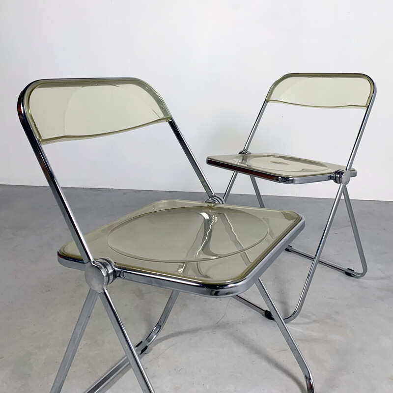 6 vintage Plia folding chairs by Giancarlo Piretti for Castelli, 1960s