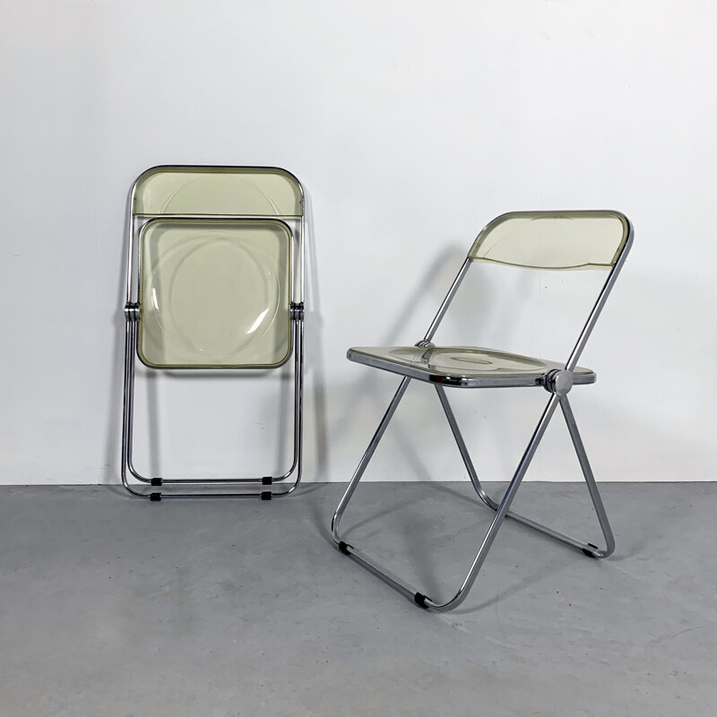 6 vintage Plia folding chairs by Giancarlo Piretti for Castelli, 1960s