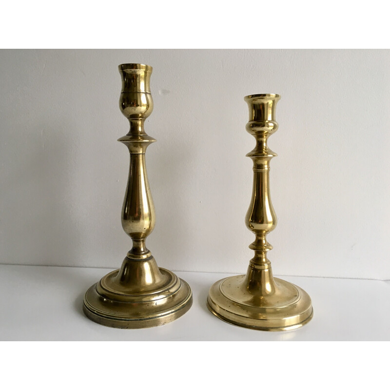 Pair of Vintage Brass Candleholders