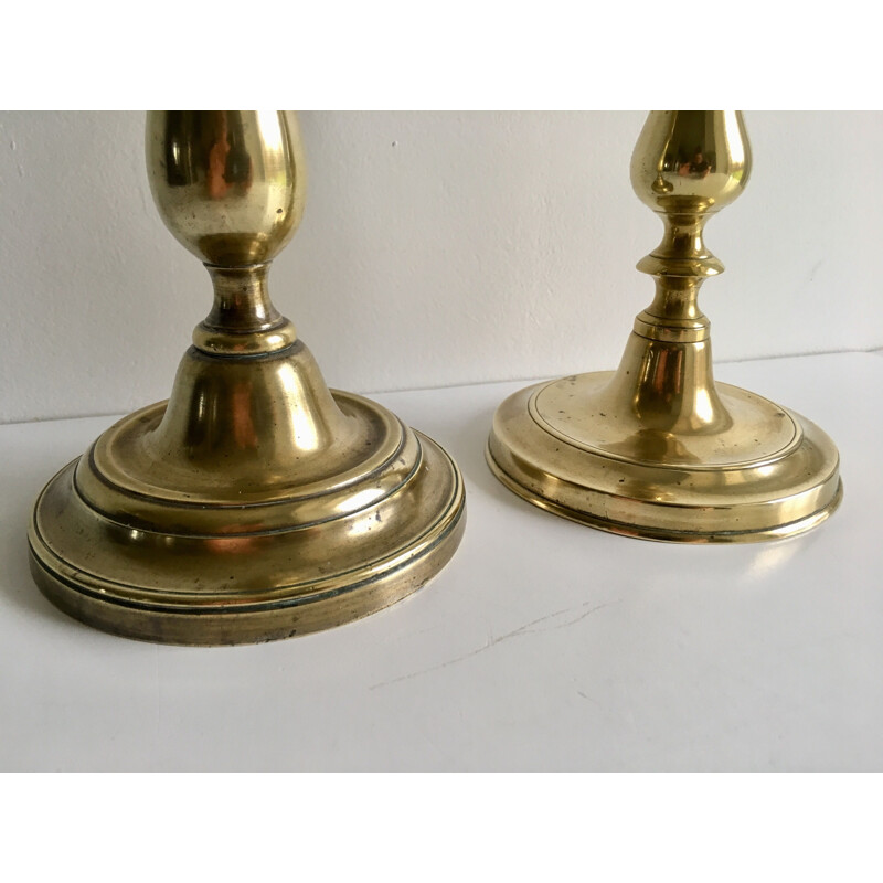 Pair of Vintage Brass Candleholders