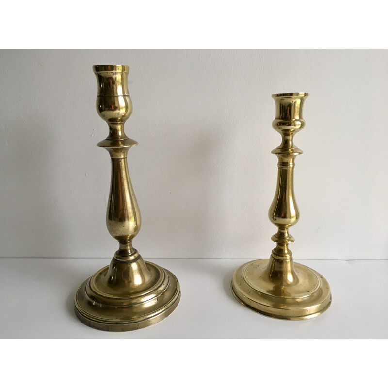 Pair of Vintage Brass Candleholders