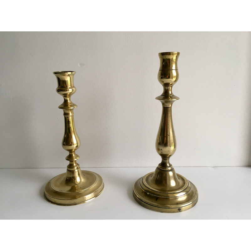 Pair of Vintage Brass Candleholders