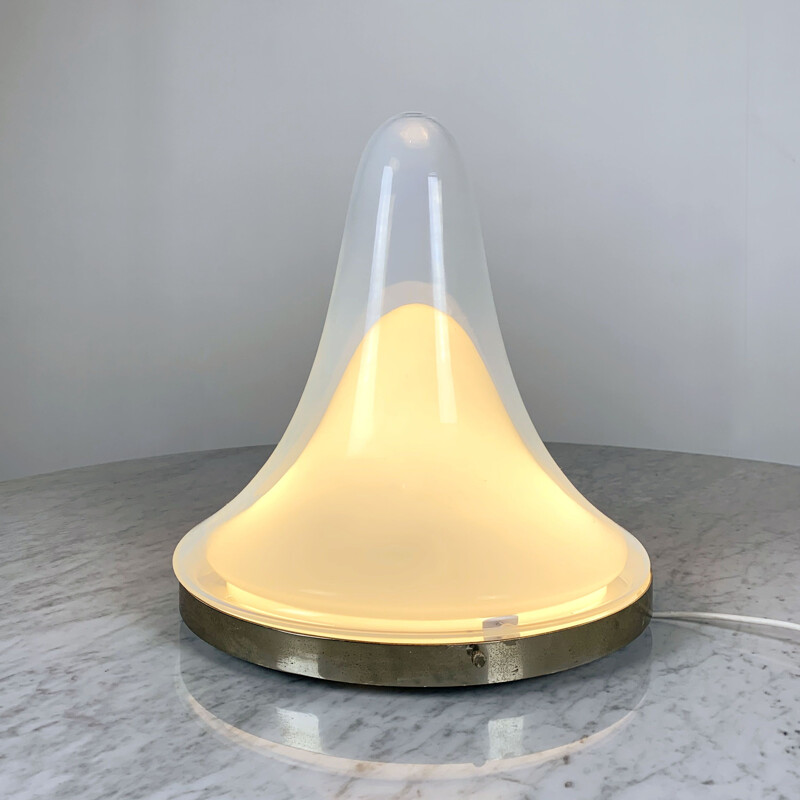 Lampe de table vintage de Carlo Nason Murano Verre et laiton 1970