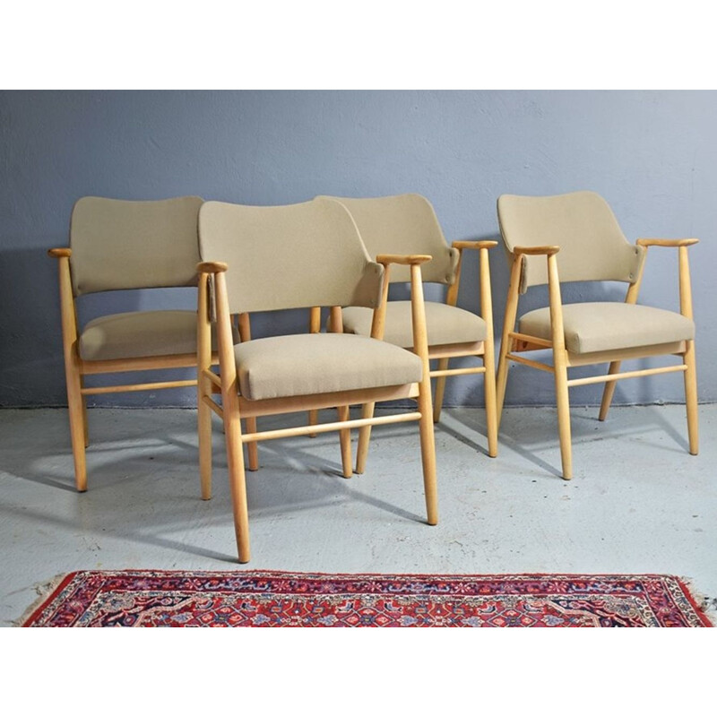 Lot de 4 chaises vintage Cees Braakman pour Pastoe 1960