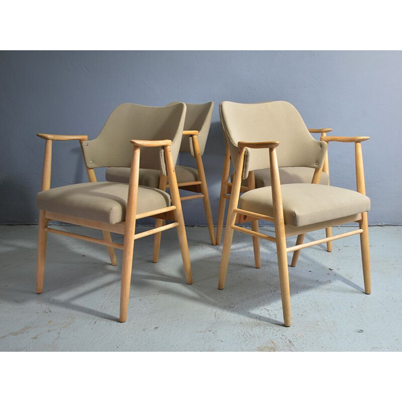 Set of 4 vintage Cees Braakman dining chairs for Pastoe 1960
