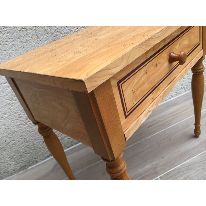 Small Vintage Wooden Bedside Table