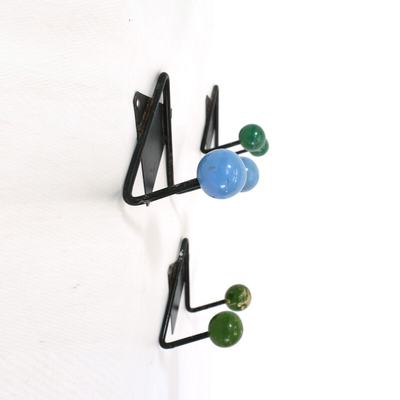 Vintage coat rack blue 1970