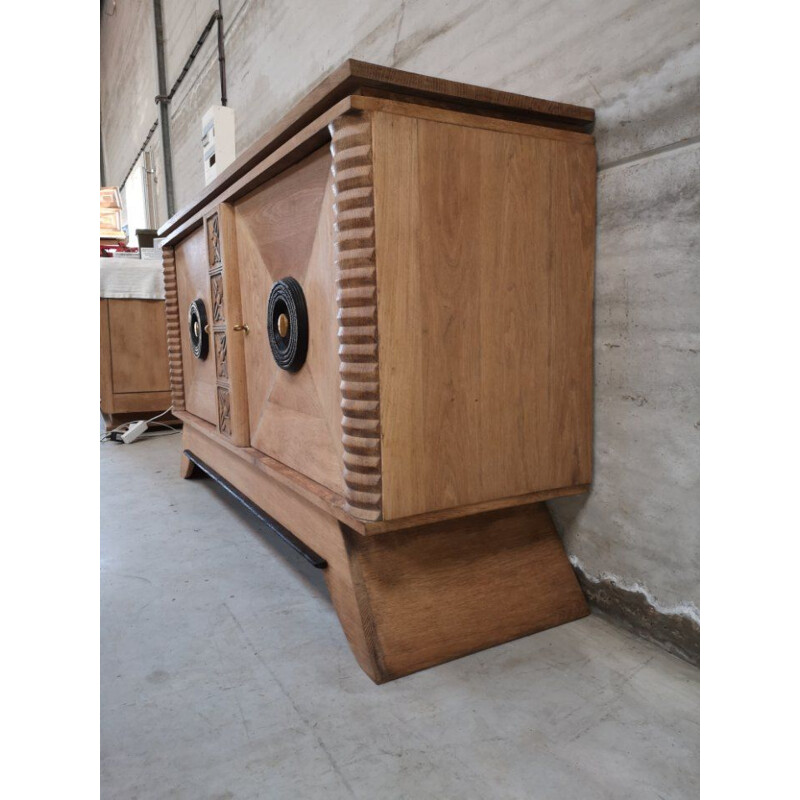 Vintage sideboard sideboard cabinet oak charles dudouyt francisque chaleyssin 1940