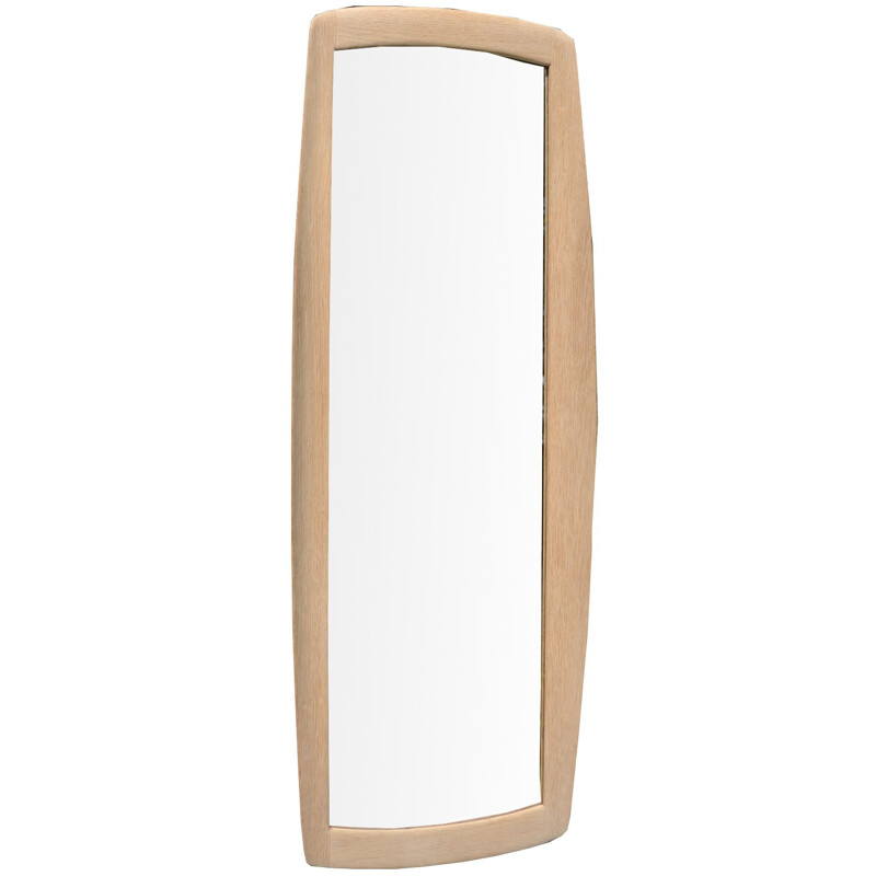 Scandinavian vintage oak "Luxus" mirror by Östen and Uno KRISTIANSSON, Sweden 1950