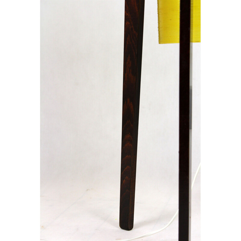 Lampe de parquet vintage  Fibre de verre et fusée en bois de Novoplast Sered 1960