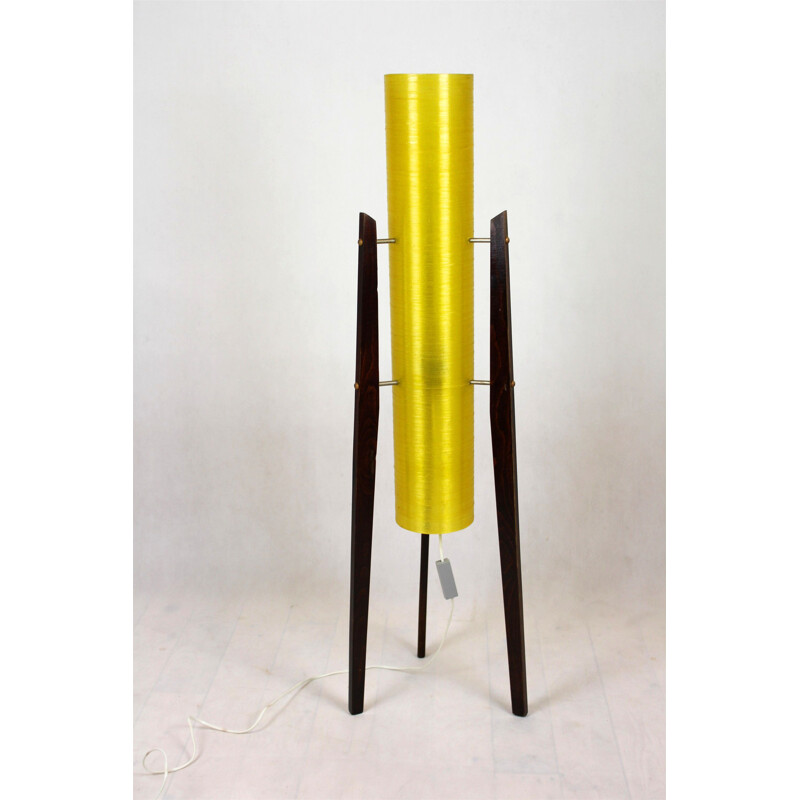 Vintage Floor Lamp from Novoplast Sered, Fiberglass & Wood Rocket 1960s