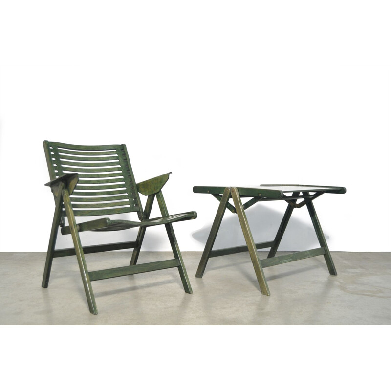 Vintage 'REX'lounge chair and coffee table by Niko Kralj for Stol, Slovenia 1952