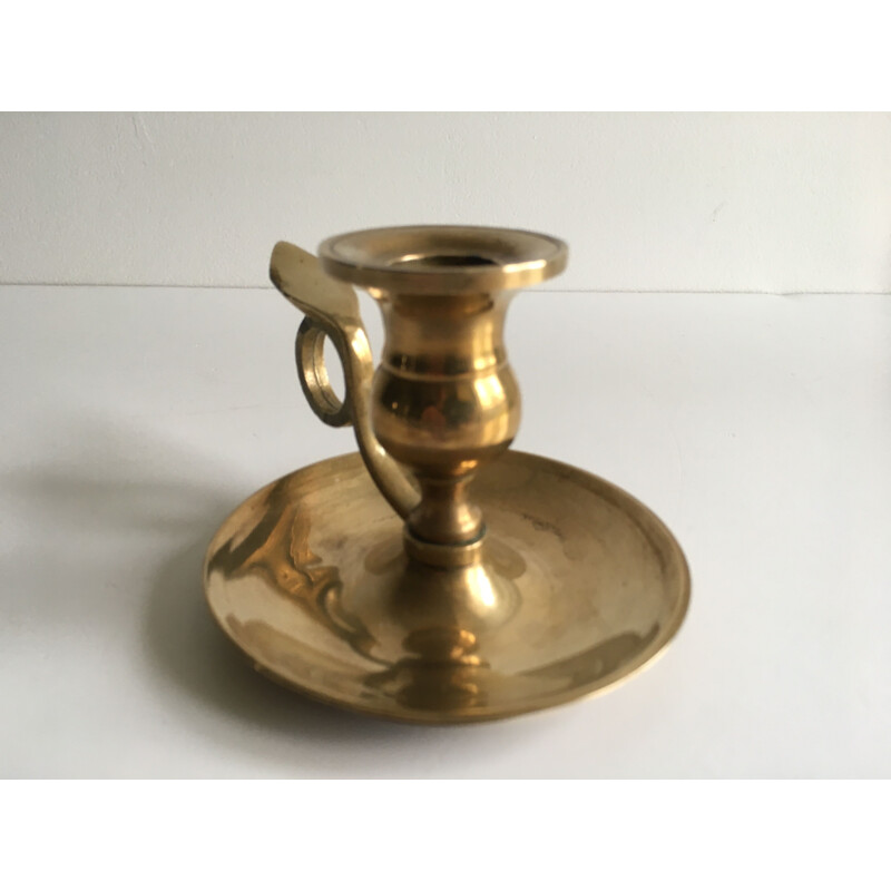 Vintage Hand Candle Holder in Solid Brass 