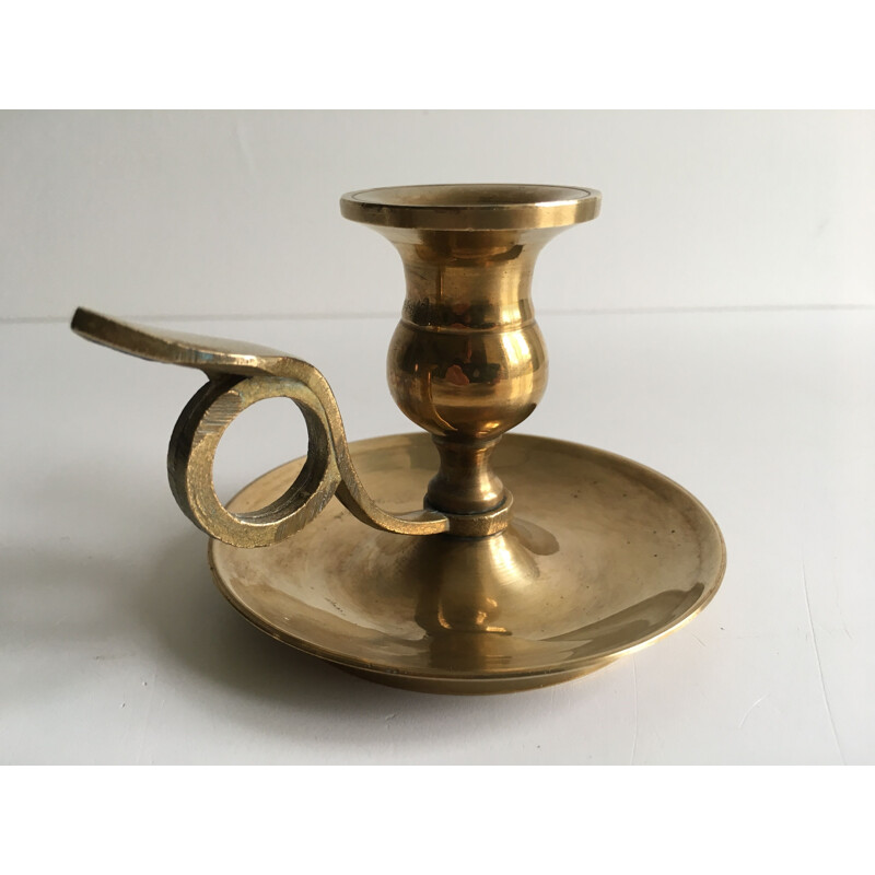 Vintage Hand Candle Holder in Solid Brass 