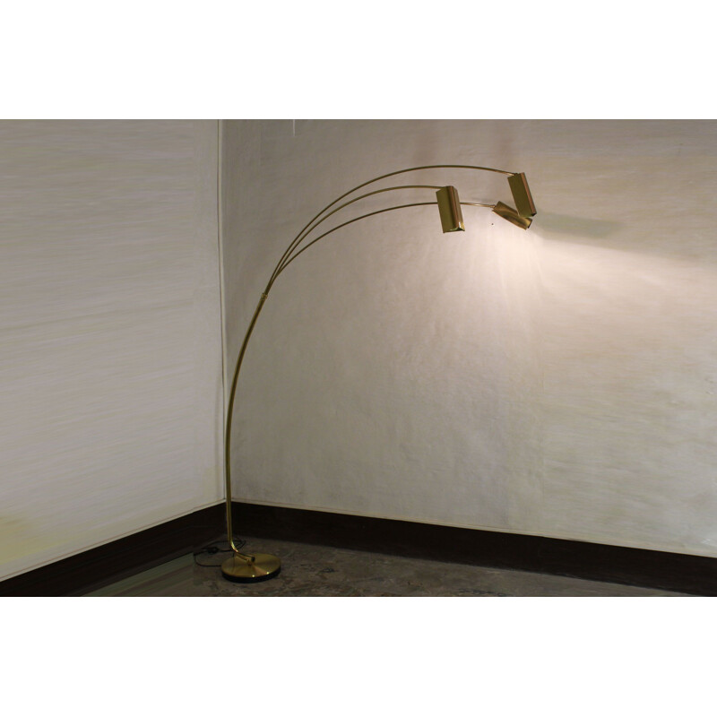 Vintage Italian brass floor lamp 1970