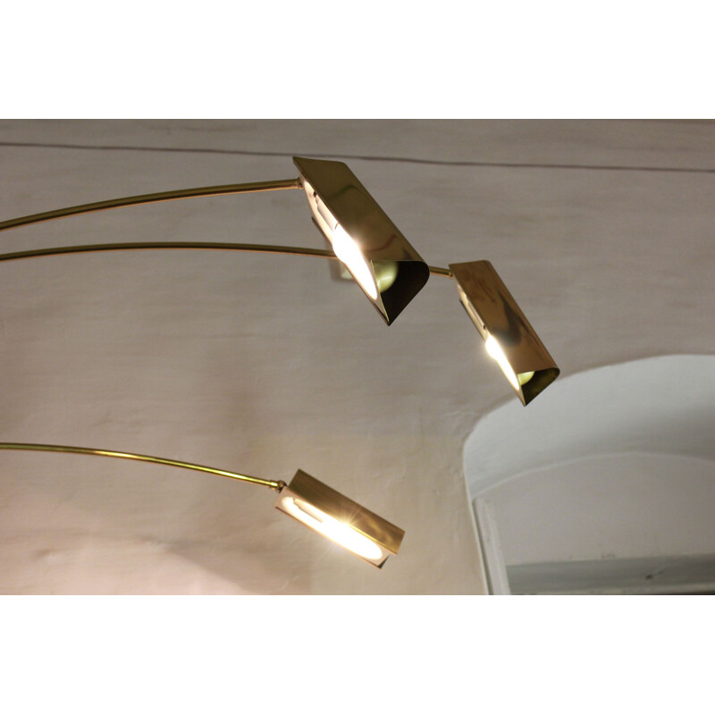 Vintage Italian brass floor lamp 1970