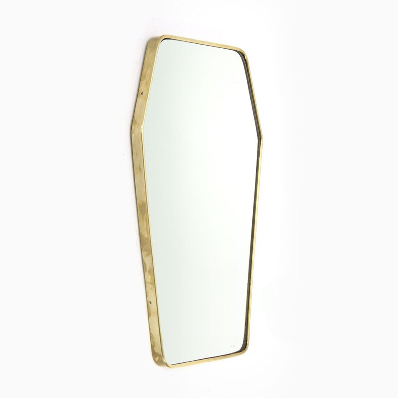 Vintage mirror with brass frame 1950