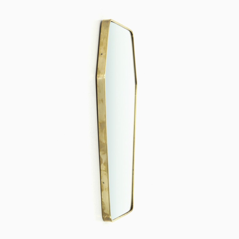 Vintage mirror with brass frame 1950