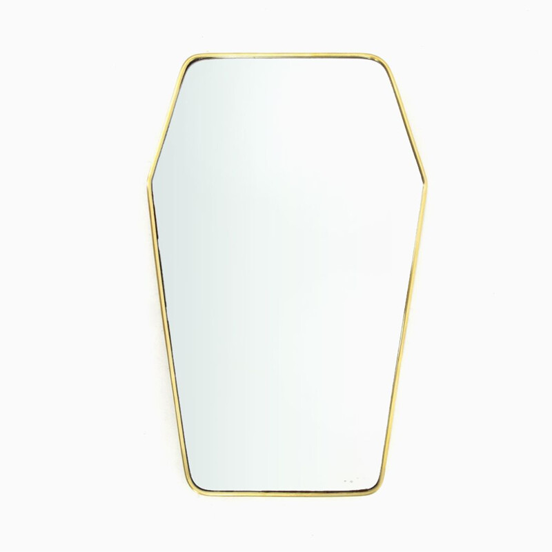 Vintage mirror with brass frame 1950