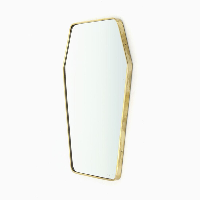 Vintage mirror with brass frame 1950