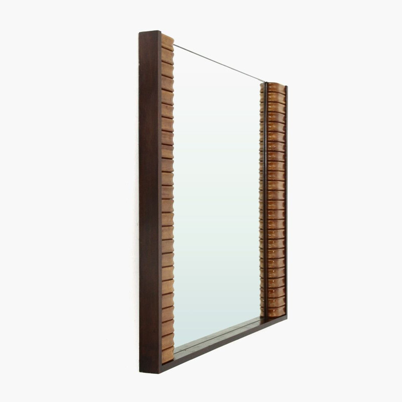 Vintage mirror with wooden frame 1950