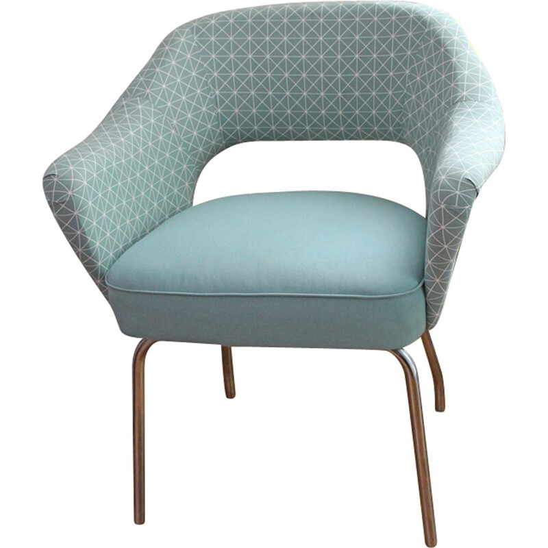 Mid-century almond green coloured graphic easy chair - 1970s