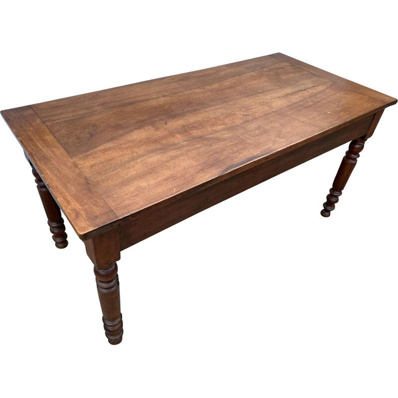 Vintage farm table in solid cherry wood