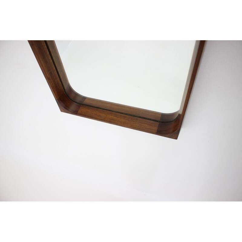 Vintage mirror in solid rosewood, Denmark 1960