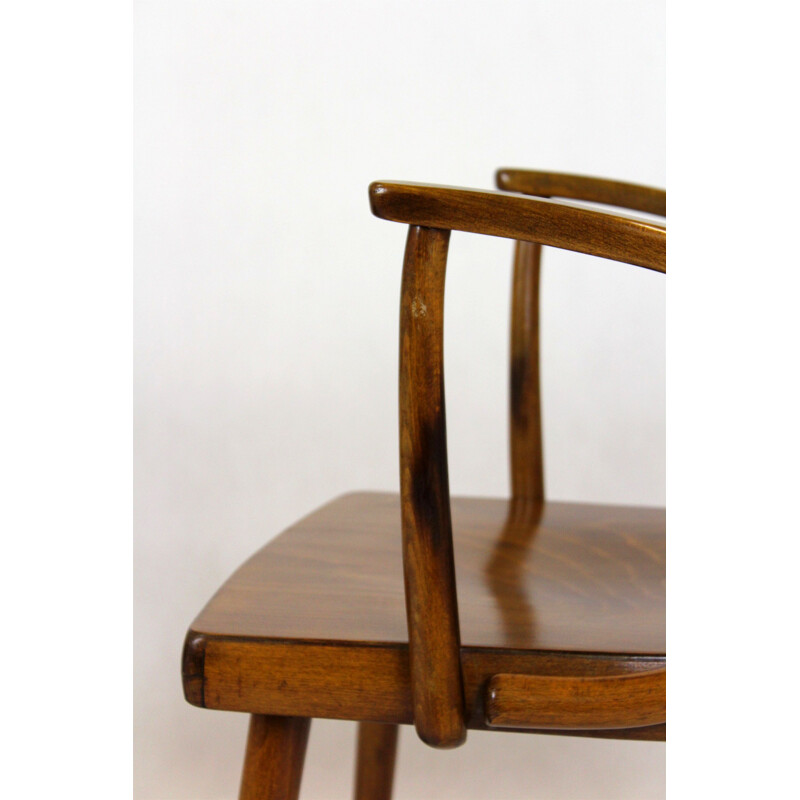 Pair of vintage wooden chairs by Antonin Suman for Ton, Czech Republic 1960