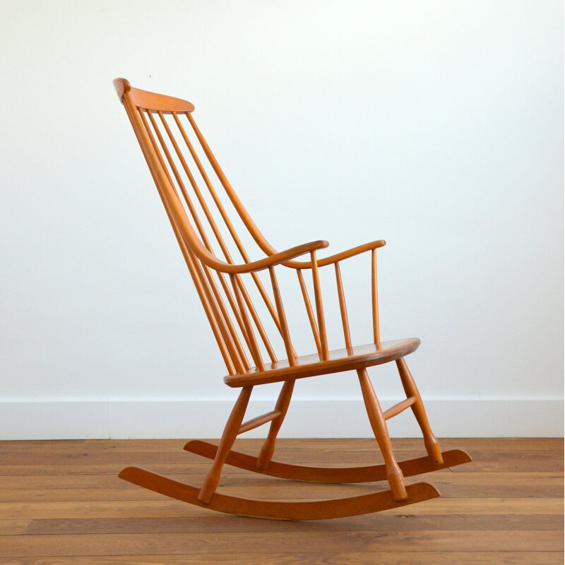 Rocking chair vintage "Grandessa" de Lena Larsson, Scandinave 1960