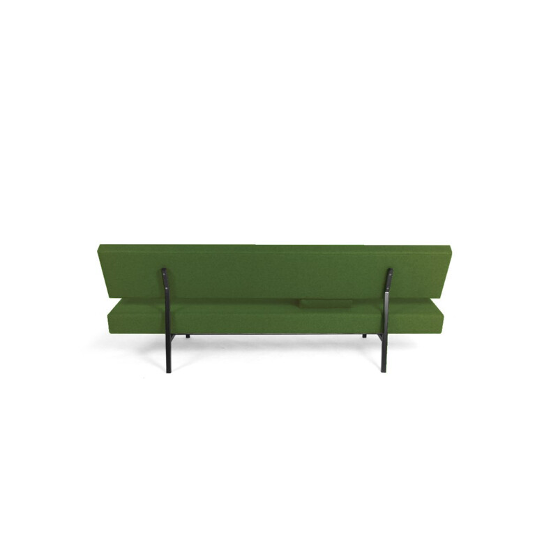 Vintage green sofa bed with armrest Martin Visser for Spectrum, Netherlands 1960