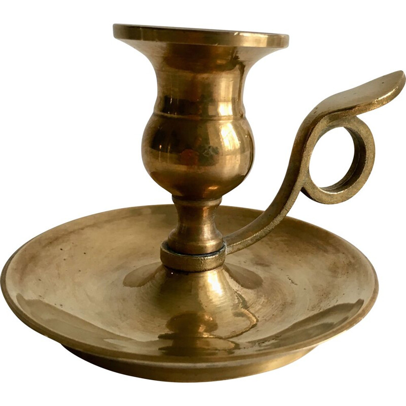 Vintage Hand Candle Holder in Solid Brass 