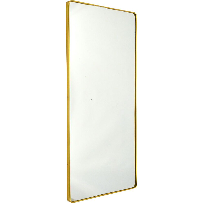 Mid Century Brass Mirror Rectangular Of Gio Ponti Italian 1950