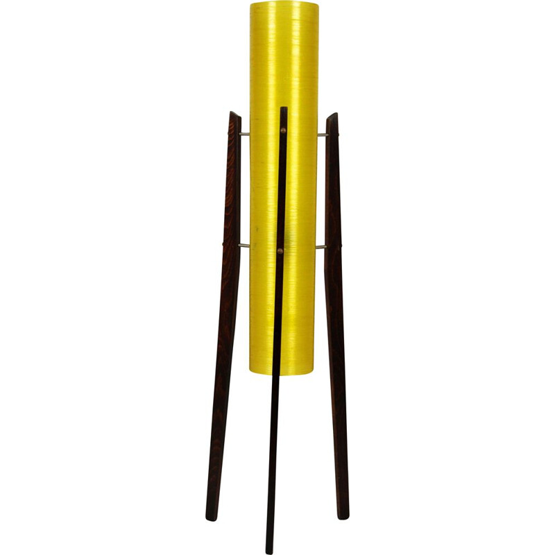 Vintage Floor Lamp from Novoplast Sered, Fiberglass & Wood Rocket 1960s