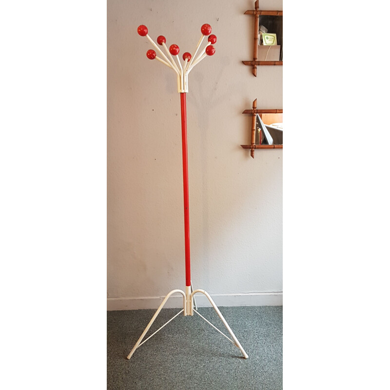 Vintage coat rack on stand, 1960