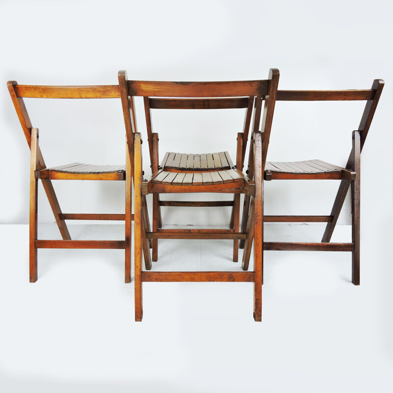 Set of 4 vintage George VI Folding Campaign Chairs Used By British Military 