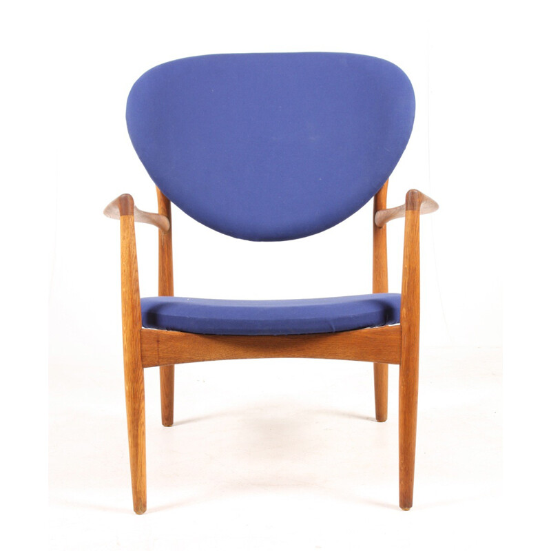 Christensen & Larsen Scandinavian blue armnchair in oak, Ib KOFOD - 1950s