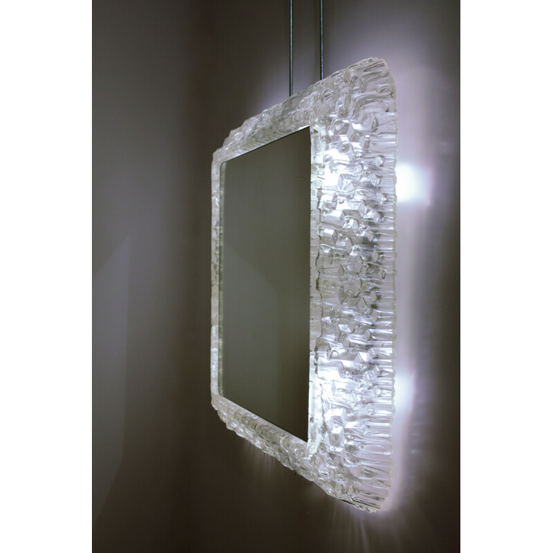 Pair of vintage backlit mirrors in lucite, 1960