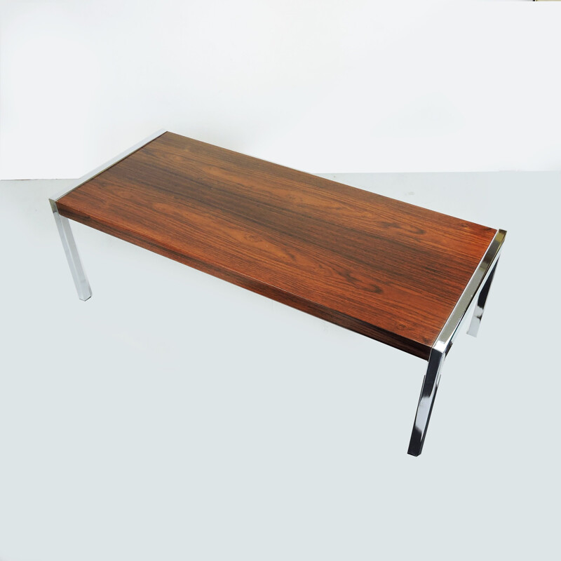 Table basse vintage en palissandre et chrome par Richard Young pour Merrow Associates 1970