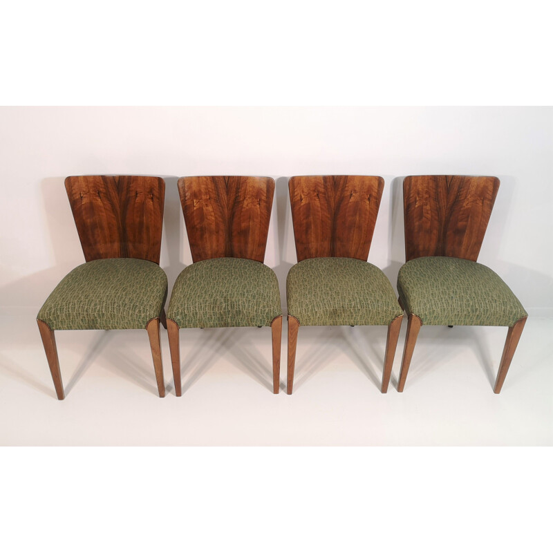 Set of 4 vintage Dining Chairs by Jindřich Halabala,  Art Deco 1940s