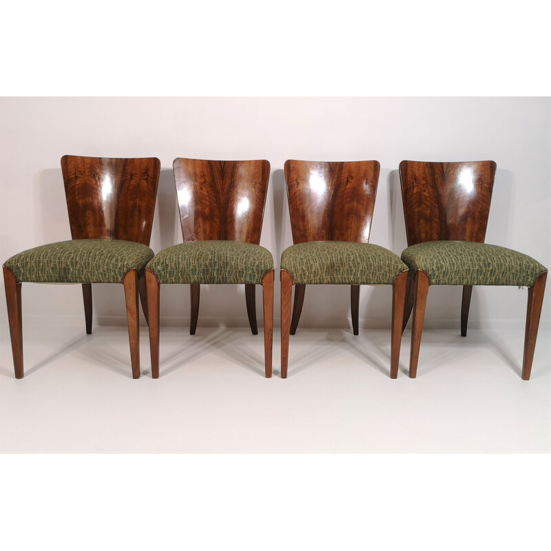 Set of 4 vintage Dining Chairs by Jindřich Halabala,  Art Deco 1940s