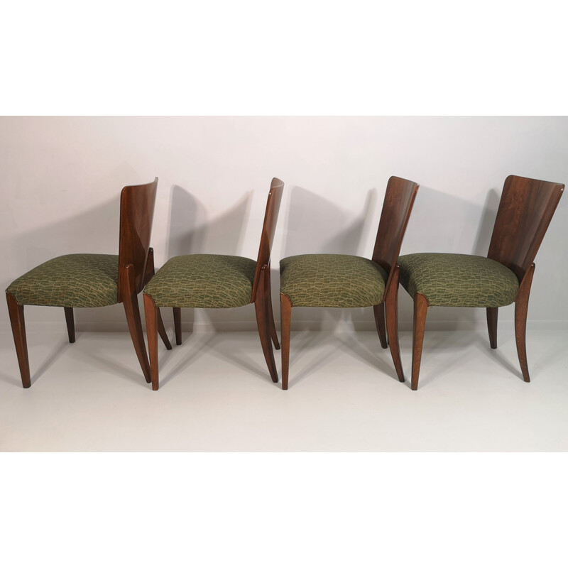 Set of 4 vintage Dining Chairs by Jindřich Halabala,  Art Deco 1940s