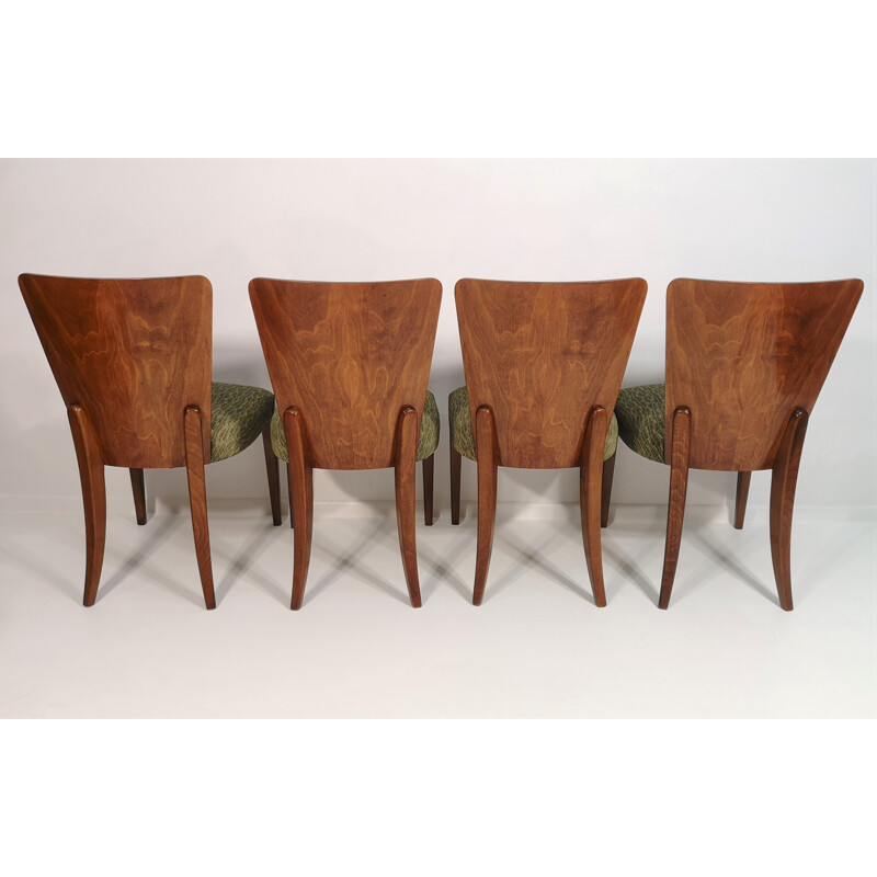 Set of 4 vintage Dining Chairs by Jindřich Halabala,  Art Deco 1940s