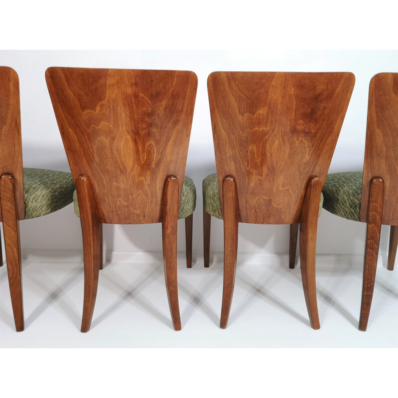 Set of 4 vintage Dining Chairs by Jindřich Halabala,  Art Deco 1940s
