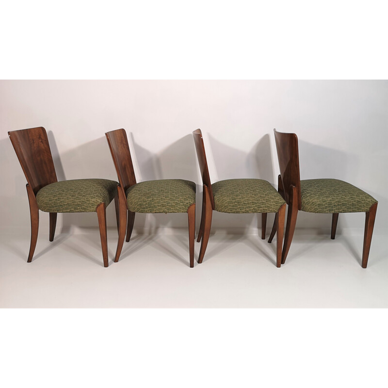 Set of 4 vintage Dining Chairs by Jindřich Halabala,  Art Deco 1940s