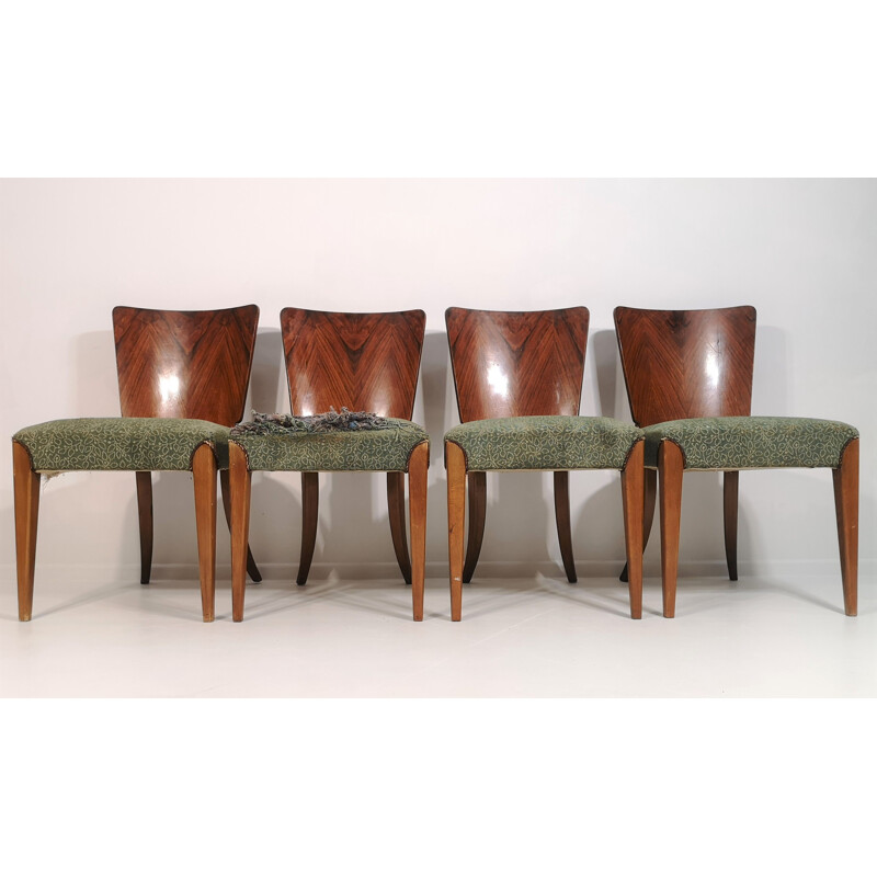 Set of 4 vintage Dining Chairs by Jindřich Halabala, Art Deco 1940s