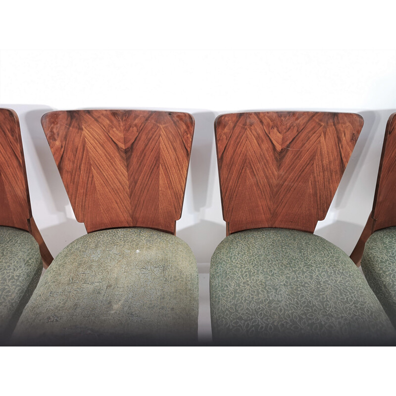 Set of 4 vintage Dining Chairs by Jindřich Halabala, Art Deco 1940s