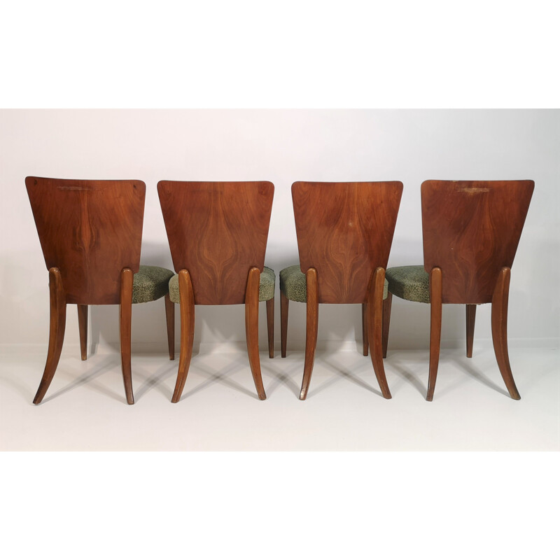 Ensemble de 4 chaises vintage par Jindřich Halabala, Art Déco 1940