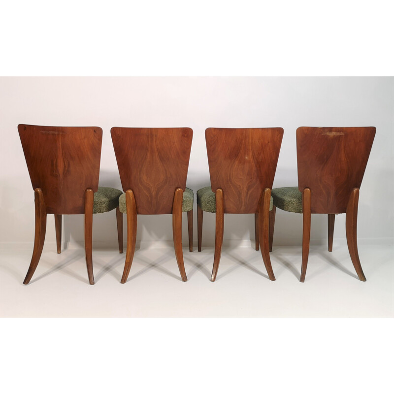 Set of 4 vintage Dining Chairs by Jindřich Halabala, Art Deco 1940s